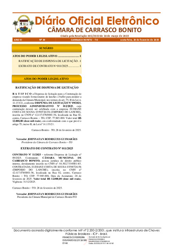 Diário Oficial - Edição 039