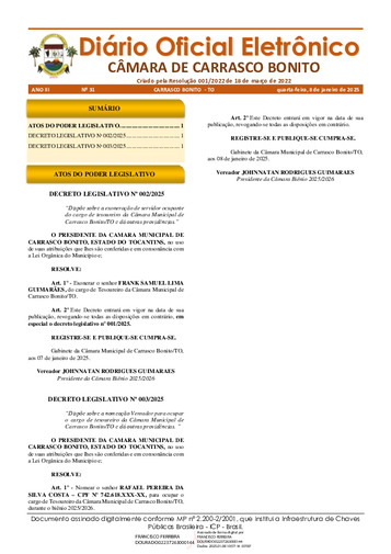Diário Oficial - Edição 031
