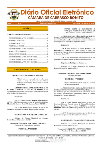 Diário Oficial - Edição 006