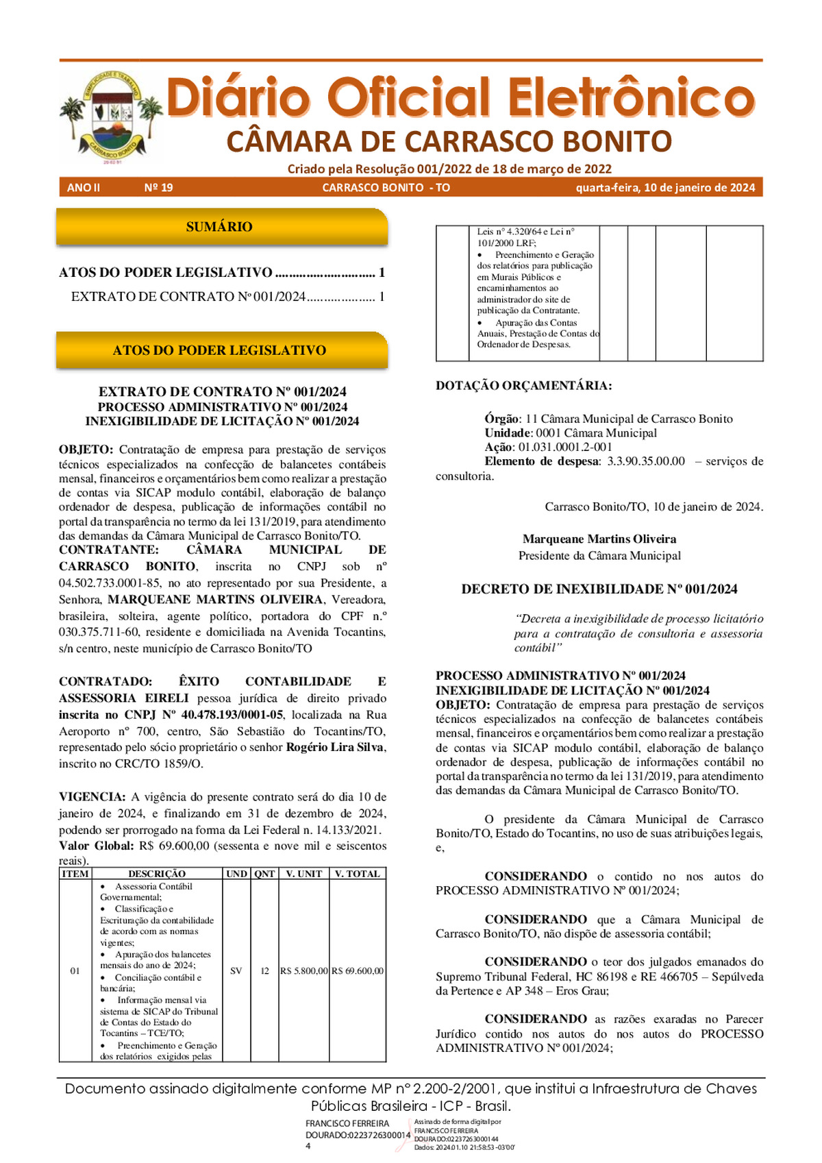 Diário Oficial - Edição 019