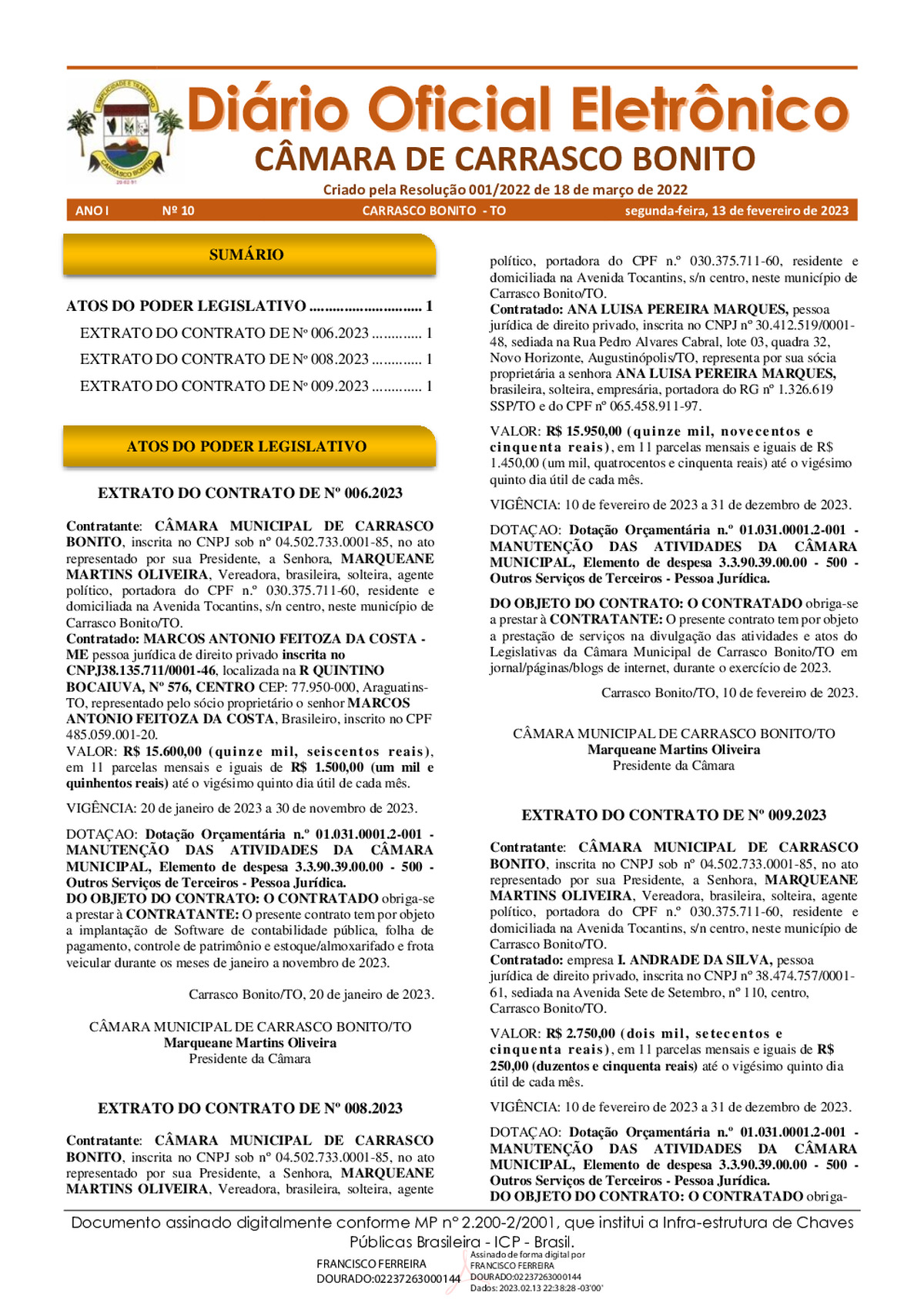 Diário Oficial - Edição 010
